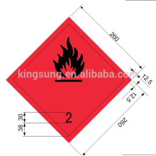 Harzard class sticker inflammable gas label